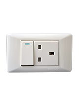 فيش 13 أمبير مع مفتاح منفصل 4*2 أبيض-صن يو6 ماجيك أبيض