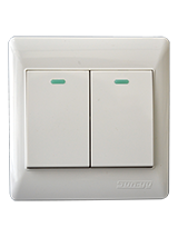 مفتاح مزدوج ديكور لمبة 3*3 أبيض-صن يو6 أبيض