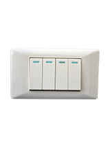 مفتاح رباعي ديكور لمبة 4*2 أبيض-صن يو6 ماجيك أبيض