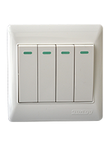 مفتاح رباعي ديكور لمبة 3*3 أبيض-صن يو6 أبيض