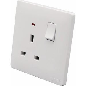 فيش 13 أمبير بمفتاح ولمبة 3*3 أبيض - صن يو7 أبيض