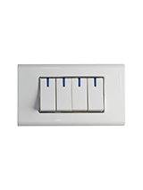 مفتاح رباعي ديكور لمبة 4*2 أبيض-صن يو3 أبيض