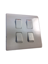 مفتاح رباعي ديكور 3*3 أبيض-صن يو2 أبيض