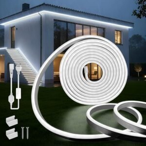 شريط ليد 16 مم نيون مرن 1 خط 25M-14W-240PCS/M أبيض - أصفر - شمسي