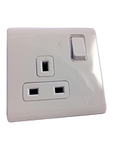 فيش 13أمبير بمفتاح 3*3 أبيض-صن يو2 أبيض