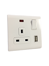 فيش 13 آمبير مع شاحن 3*3 أبيض-صن يو2 أبيض