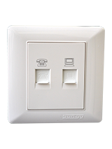 فيش كمبيوتر كات6 + تليفون 3*3 أبيض-صن يو6 أبيض