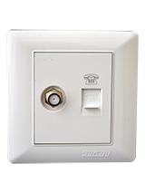 فيش تليفون + دش 3*3 أبيض-صن يو6 أبيض