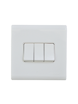 مفتاح ثلاثي ديكور 3*3 أبيض-صن يو2 أبيض