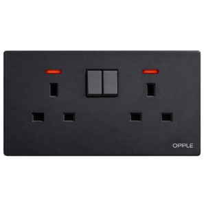 فيش مزدوج 13 أمبير أسود (14*7)