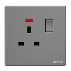 فيش مفرد 13 أمبير رمادي