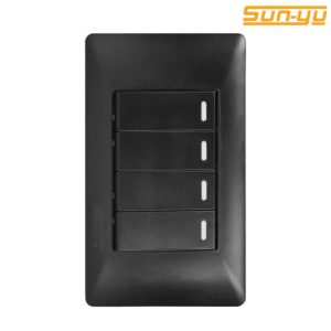 مفتاح رباعي ديكور بلمبة 2*4أسود-صن يو6 أسود