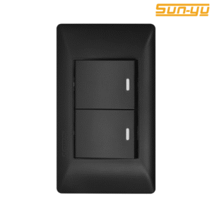 مفتاح مزدوج ديكور لمبة 2*أسود-صن يو6 أسود